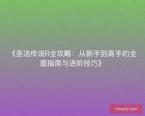 《圣洁传说R全攻略：从新手到高手的全面指南与进阶技巧》